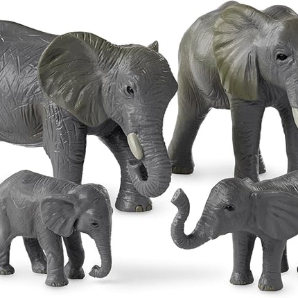 Terra by Battat – 4 Pieces African Elephant Toys Family Set – Realistic Plastic Safari Animals Figures – Animal Toys for Kids 3+ Years – Elephant Gifts & Baby Shower Decorations