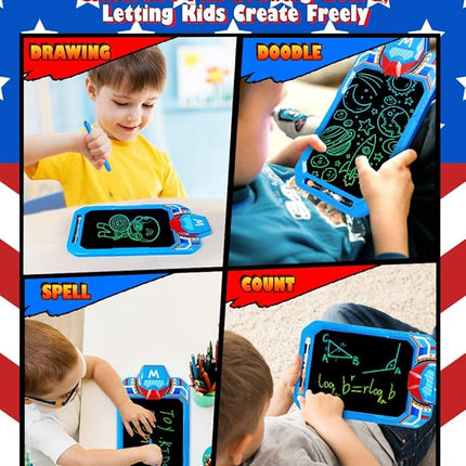 LCD Writing Tablet for Kids 10 Inch Mech Iron Hero for Toddler 3 4 5 6 7 8 - Paint, Doodle Board, Drawing Pad - Travel Toys, Road Trip Car Activities, Birthday Christmas Gift Boys & Man