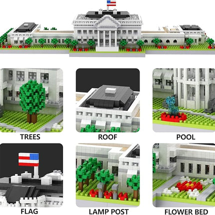 White House Model Micro Mini Building Block Sets for Adults Architecture Landmark Series Kit Toy Gift for Kids 3000 Pieces