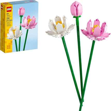 LEGO Lotus Flower - Building Toy for Kids, Girls & Boys, Ages 8+ - Artificial Lotus Flowers for Home Decor & Display - Creative Gift Idea for Her & Him - 40647