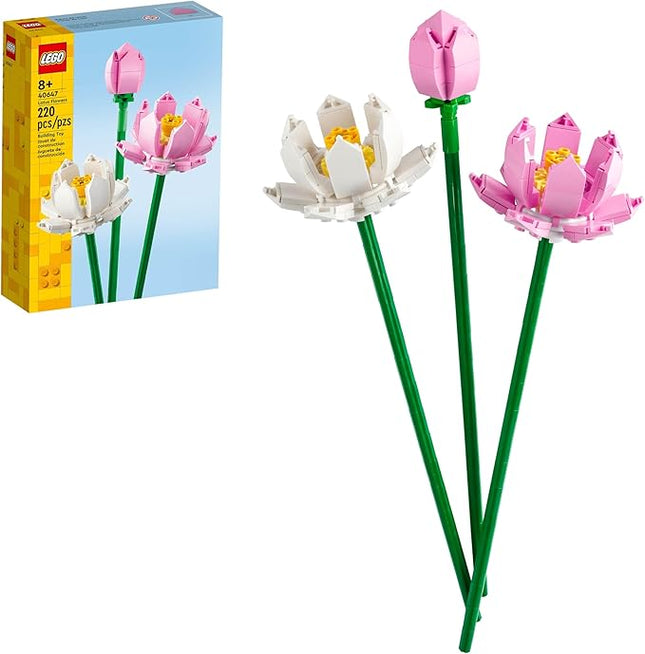 LEGO Lotus Flower - Building Toy for Kids, Girls & Boys, Ages 8+ - Artificial Lotus Flowers for Home Decor & Display - Creative Gift Idea for Her & Him - 40647