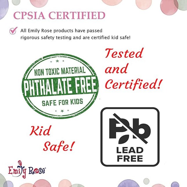 Emily Rose 18 Inch Doll Clothes - 2PC Blue Princess Ball Gown with Glittery Shoes | 18" Doll Costume | Compatible with American Girl and My Life As Dolls