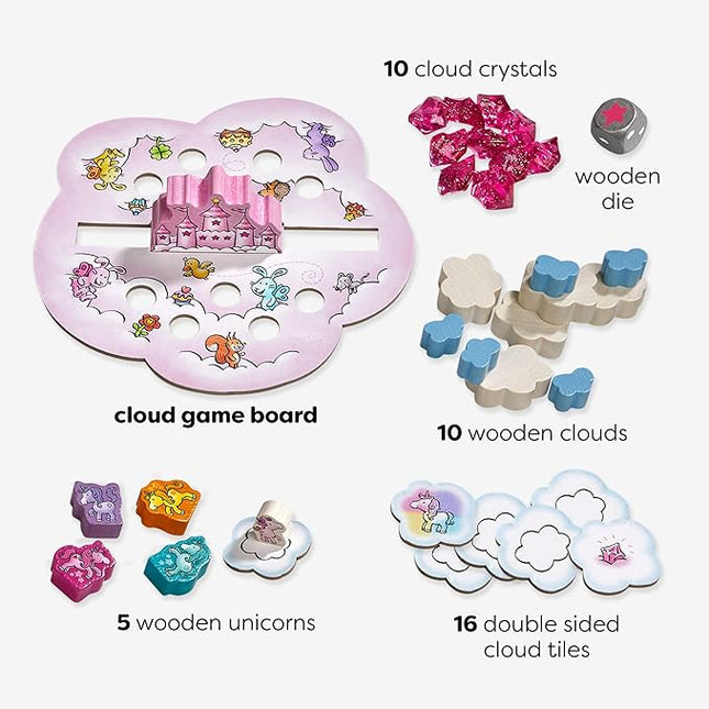HABA Unicorn Glitterluck Cloud Stacking - Cooperative Kids Board Game - Unicorn Games and Unicorn Gifts- Ages 4+ Made in Germany