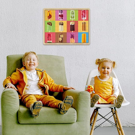 100 Piece Donuts Jigsaw Puzzle for Kids Teens Age 4-8 Gift Family Time (Popsicles)