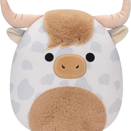 Squishmallows Original 12-Inch Borsa Spotted Highland Cow - Medium-Sized Ultrasoft Official Jazwares Plush