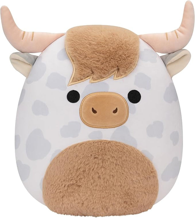 Squishmallows Original 12-Inch Borsa Spotted Highland Cow - Medium-Sized Ultrasoft Official Jazwares Plush