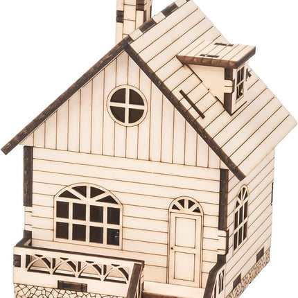 3D Wooden Puzzle Music Box Hand -Crank Cabin Music Box Teaser Science and Education Education DIY Kits 3D Puzzles for AdultsGirls (Cabin)