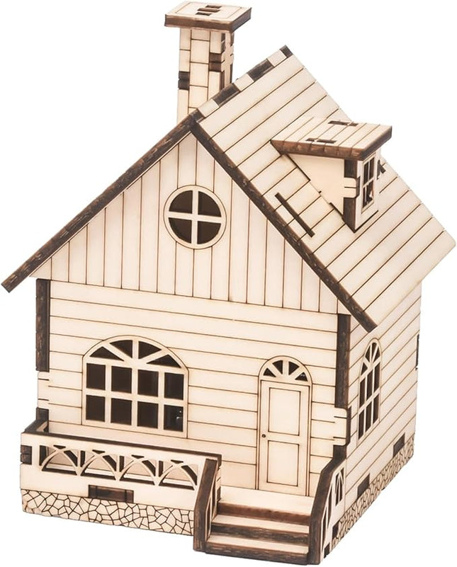 3D Wooden Puzzle Music Box Hand -Crank Cabin Music Box Teaser Science and Education Education DIY Kits 3D Puzzles for AdultsGirls (Cabin)