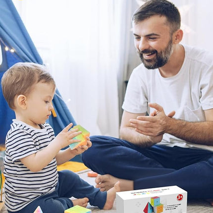 Vdealen Speed Cube Set, 2x2x2 3x3x3 Pyramid Magic Cube Set, Puzzle Cube Toys Birthday Party Christmas Stocking Stuffers Gift for Kids Teens Adults(Jelly Stickerless)