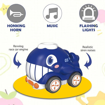 Remote Control Car for Toddlers 1-3, Electric RC Toys with Light & Music, Safe & Durable Cartoon Silicone Crash-Resistant RC Car, Christmas Birthday Gift Ideas for Kid Girls & Boys