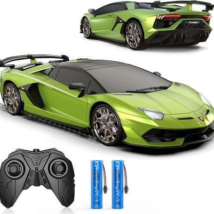 Remote Control Car for Lamborghini, Officially Licensed 1:16 Scale Lambo Hobby Rc Cars with Headlight, 2.4GHz Race Car Toys for Boy Girl 4-12 Years Old, 12Km/h, Birthday Gift