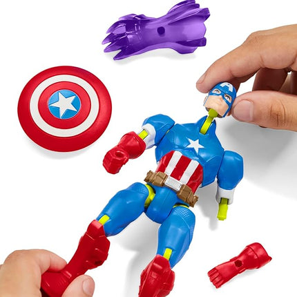 Avengers Marvel MixMashers Captain America Custom Mix-and-Match Action Figure & Accessories, 5-Inch-Scale Super Hero Toys for Kids Ages 4+