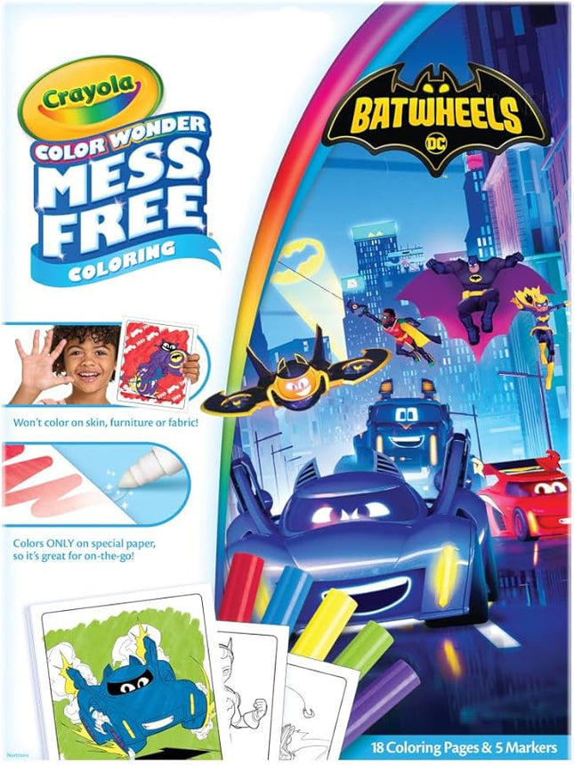 Crayola Batwheels Color Wonder Activity Set, Batman Mess Free Coloring Pages for Toddlers, Batman Gifts, Toys for Boys & Girls