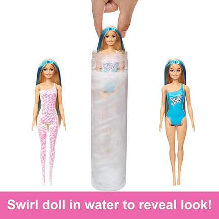 Barbie Color Reveal Doll & Accessories with 6 Unboxing Surprises, Rainbow-Inspired Series with Color-Change Bodice, 1960s Theme