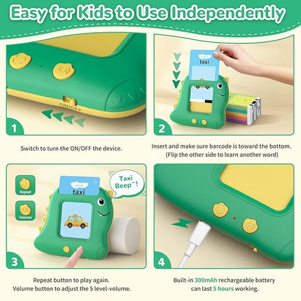 Toddler Toys Talking Flash Cards with 510 Sight Words, Montessori Learning Toys for Toddler 1-3 2-4, Autism Sensory Speech Therapy for Boys Girls 2 3 4 5 6 Year Old Kids Gifts