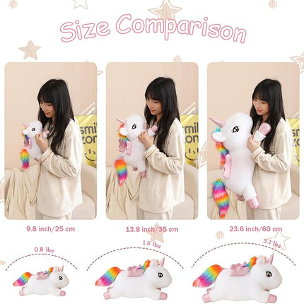 SQEQE Weighted Unicorn Plush, Weighted Unicorn Stuffed Animal, Cute Plushies Soft Pillow Toy Gift for Kids Adults 9.8 Inch, 0.8 Lbs