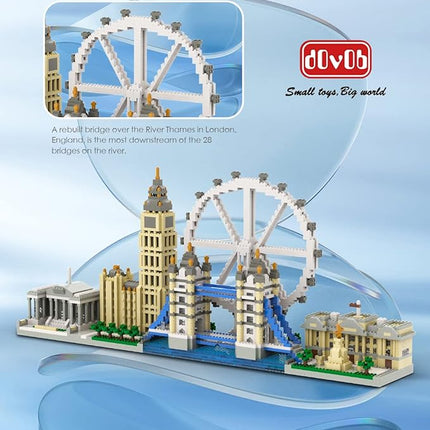 dOvOb Architecture London Skyline Collection Micro Mini Blocks Set Model Kit and Gift for Kids and Adults (3076 Pieces)