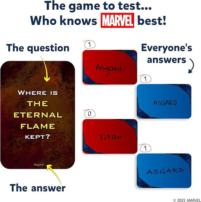 Skillmatics Card Game - Who Knows Marvel Best, Family Party Game for Boys, Girls, Teens, Adults Who Love Avengers, Spiderman, Iron Man, Hulk, Fun for Game Night, Gifts for Ages 8, 9, 10 and Up