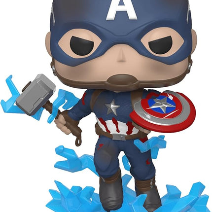 Funko Pop! Marvel 2-Pack Bundle – Captain America with Broken Shield & Mjolnir (Avengers: Endgame) and Dancing Groot (Guardians of The Galaxy)