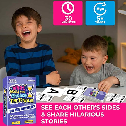 QUOKKA Board Game for 8-12 Year Olds - History Edition - Family Card Game for Kids Ages 5-8 - What Would You Choose | Pick Your Answer | Get to Know You - Fun Game Night for Boys & Girls