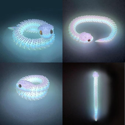 12in 3D Printed Snake Toys, Flexible 3D Printed Animal, Fidget ADHD Snake Toys, Perfect Desk Pet for Animal Collectors, Halloween Decor, Christmas Toy 2025