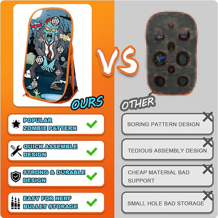 Quanquer Shooting Games Targets Compatible with Toy Foam Blaster Balls Popper, Ideal Festival Birthday Toys for Boys Indoor Outdoor Backyard Kids Shooting Practice