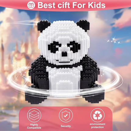 AHZILEl Animal Panda Blocks Building Set, 7822 Pcs Cute 3D Puzzle Mini Building Bricks Toy Kits, DlY Educational Particle Building Birthday Gift