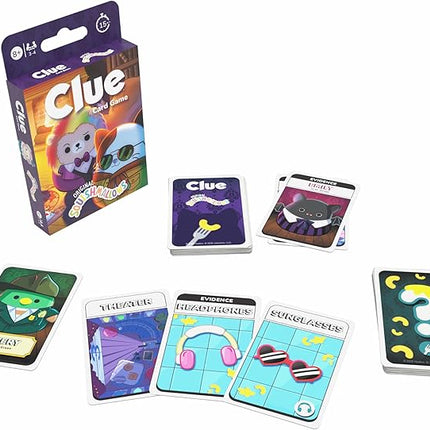 USAOPOLY Clue Card Game: Original Squishmallows, Mystery Party Game for Kids & Families, Fun Detective Challenge, Solve Who Took Winston’s Mac n’ Cheese, Ages 8+, 3-4 Players, Fast-Paced Fun