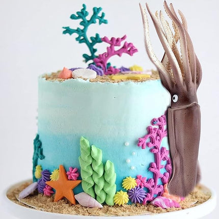 Gemini&Genius Sea Animal Squid Action Figure Toy for Kids, Soft Rubber Realistic Ocean Squid Educational and Role Play Toys for Kids and Collectors, Great Swimming and Bath Figure Toys