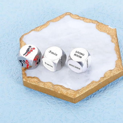 3 Pcs Sex Dice Anniversary Date Night Gifts for Couples Him Her Couple Gifts for Boyfriend Girlfriend Stocking Stuffers Christmas Birthday Gifts for Husband Wife Men Women White Elephant Gifts