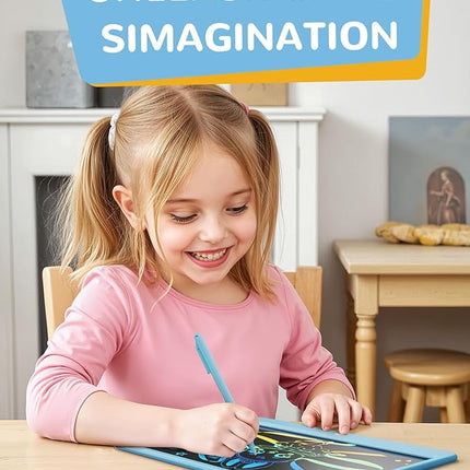 KOKODI LCD Writing Tablet, 12 Inch Colorful Toddler Doodle Board Drawing Tablet, Erasable Reusable Electronic Drawing Pads, Educational and Learning Toy for 3-6 Years Old Boy and Girls(Blue)