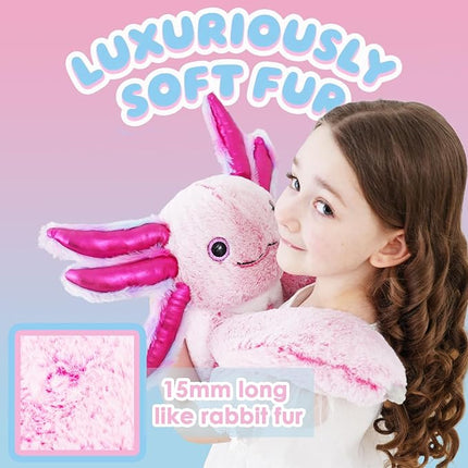 Weighted Stuffed Animal - Pink Axolotl 4.5 lbs, Ideal for Sensory Needs, Austism & Anxiety | Comfort & Relaxation for Both Kids and Adults