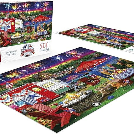 Buffalo Games - Nancy Wernersbach - Fourth by the Lake - 500 Piece Jigsaw Puzzle For Adults -Challenging Puzzle Perfect for Game Nights - Finished Size is 21.25 x 15.00