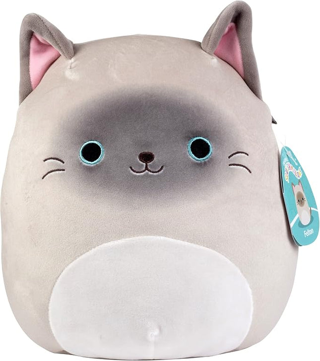 Squishmallows 10" Felton the Siamese Cat - Officially Licensed Kellytoy Plush - Collectible Soft & Squishy Kitty Stuffed Animal Toy - Add to Your Squad - Gift for Kids, Girls & Boys - 10 Inch