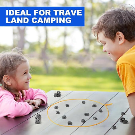 Magnetic Chess Set with 40 Travel-Stones, 3 String & Portable Storage Bag, Strategy Board Game for Family Game Night, Indoor Outdoor Use for Kids Adults (Age 9+)