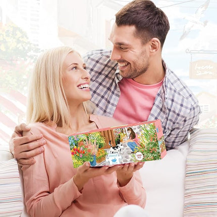 MOMIBOOK Jigsaw Puzzles 1000 Pieces Puzzle for Adults of Sea Breeze Florist, Painting Image Seaside Flower Shop Difficult Challenging Hard Impossible Puzzle Unique Christmas Birthday Gifts