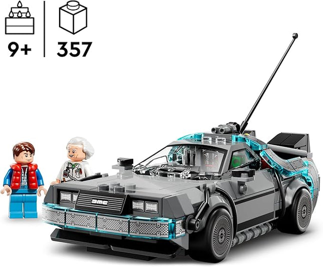 LEGO Speed Champions Time Machine from Back to The Future Building Toy for Kids - Pretend Play & Display Car Toy W/ 2 Build Modes for Boys & Girls, Ages 9+ - Gift Ideas for Birthdays & Fans - 77256
