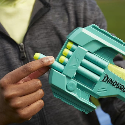 Nerf DinoSquad Armorstrike Dart Blaster, 8-Dart Drum, 16 Nerf Elite Darts, Anklyosaurus Dinosaur Design, Toys for 8 Year Old Boys and Girls and Up