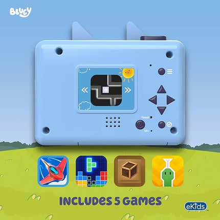 ekids Bluey Kids Camera with SD Card, Digital Camera for Kids with Video Recording, Built-in Digital Stickers, Bluey Toys Make Great Stocking Stuffers for Kids