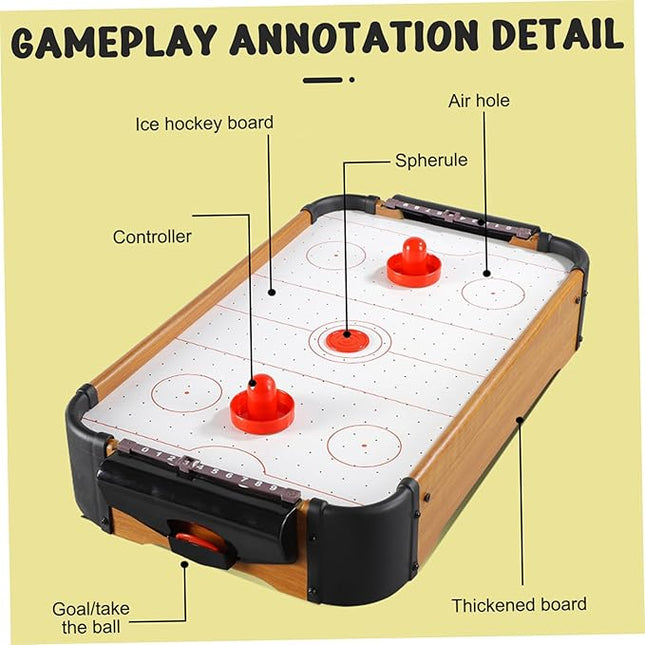 Air Hockey Table for Kids, 20 x 12 x 4 Portable Small Air Hockey Table, Floating Table Games with Electric Fan, Puzzle Tabletop Hockey Games Gifts for Kids Boy Girl, No Battery,Table Games