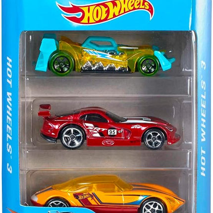 Hot Wheels 3 Car Pack, Multipack of 3 Hot Wheels Vehicles, Instant Starter Set, Collection of 1:64 Scale Toy Sports Cars, Rolling Wheels, For Kids 3 Years & Up