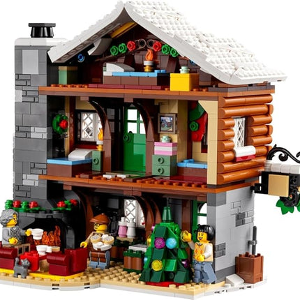 LEGO Icons Alpine Lodge Model Building Set - Collectible DIY Kits for Adults, Ages 18+ - Log Cabin Kit for Winter Activities with Snowmobile and Minifigues - 10325