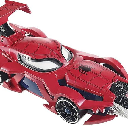 Hot Wheels Marvel Spider-Man Web-Car Launcher with Movement-Activated Eyes & 1:64 Scale Toy Character Car