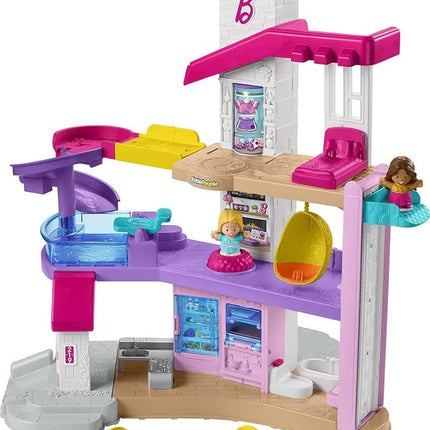 Fisher-Price Little People Toddler Toy Barbie DreamHouse Playset with Music Lights & Figures for Pretend Play Kids Ages 18+ Months