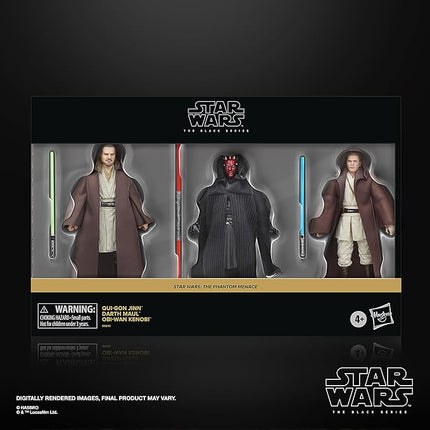 Star Wars The Black Series Qui-Gon Jinn, Darth Maul, OBI-Wan Kenobi The Phantom Menace 6 Inch Action Figures