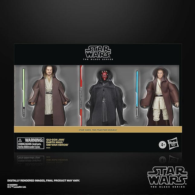 Star Wars The Black Series Qui-Gon Jinn, Darth Maul, OBI-Wan Kenobi The Phantom Menace 6 Inch Action Figures