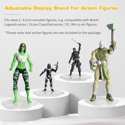 DDUNG Action Figure Stand, Versatile and Sturdy Display Holder Base ,for 6-8 inch Models, Compatible with Mafex Figma, Gundam 1/44 Toys, Marvel, Star Wars Figures and More(2 Pcs)