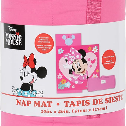 Jay Franco Kids Nap Mat with Embedded Pillow & Blanket – Soft 46"x20" Microfiber Sleeping Bag with Name Tag & Handle