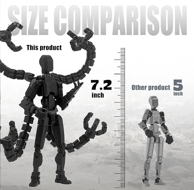 Already Assembled T13 Action Figure Accessories,Dummy 13 T13 Multi-Jointed Movable,for Collectors Desktop Decorations t-13 Movability 3D Printed Toys (Black)
