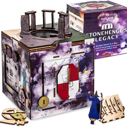 INSCAPE Cluebox Stonehenge´s Legacy - Puzzle Box - Interactive Wooden Escape Room in A Box for Adults with Hidden Compartments - Gift Idea for Puzzle and Mystery Fans - Brain Teaser